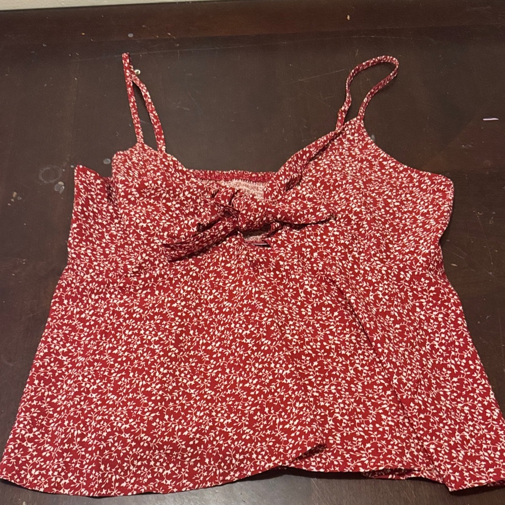 Elegant Red Floral Camisole